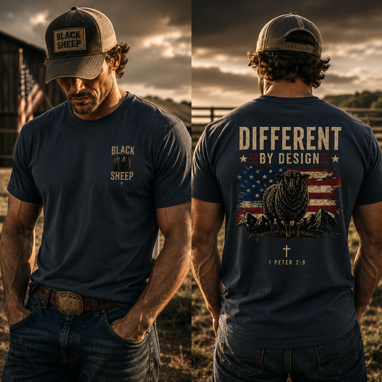 Black Sheep Different By Design 1 Peter 2:9 Faith T-Shirt