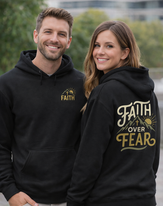 Faith over Fear Faith Hoodie BLACK Salvation FaithWear Apparel