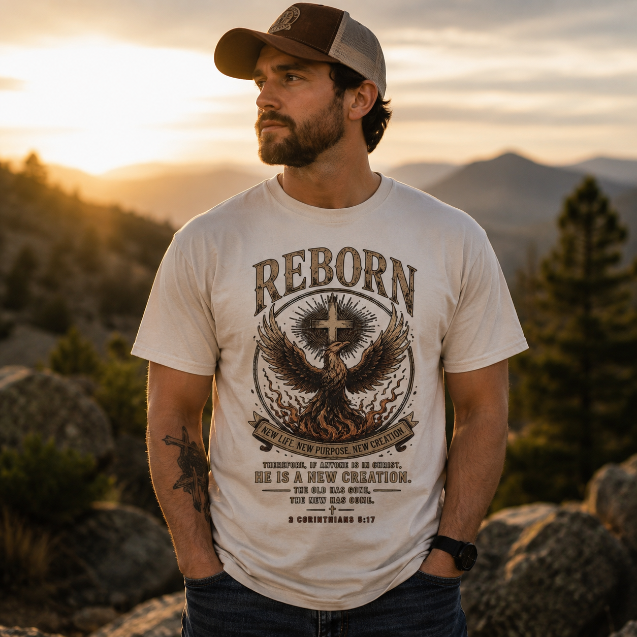 Reborn 2 Corinthians 5:17 Faith T-Shirt
