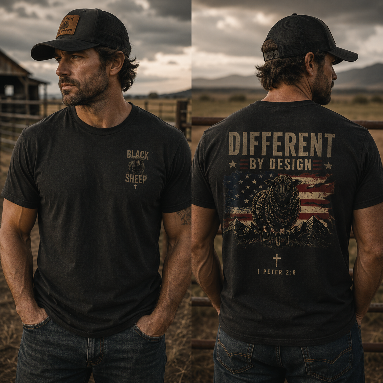 Black Sheep Different By Design 1 Peter 2:9 Faith T-Shirt