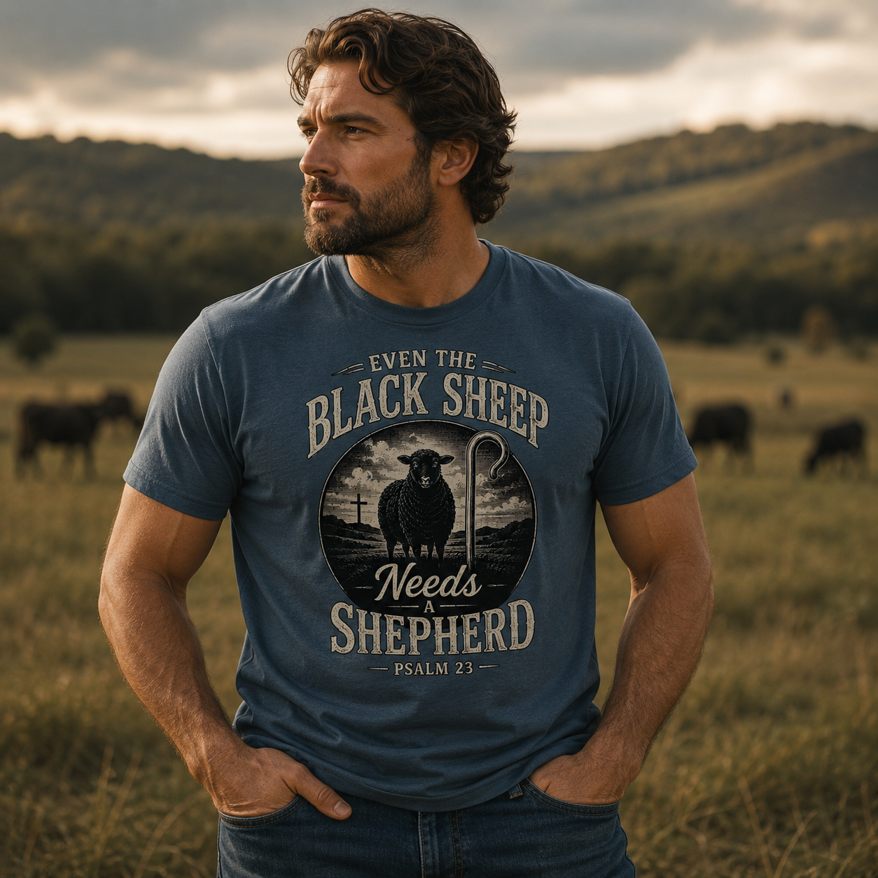 Even the Black Sheep Needs a Shepherd | Christian T-Shirt